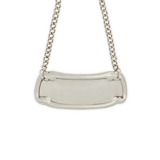 Nickel Silver Name Plate - Custom Design with elegant curved edges and durable chain, ideal for office or home decor.