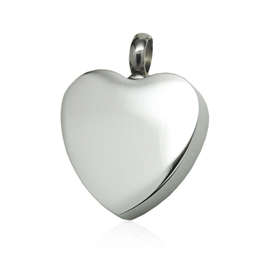 Classic Heart Pendant Necklace - Elegant Jewelry in silver tone with a smooth polished finish, ideal for timeless and stylish accessorizing.