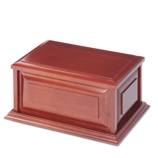 Rosewood Urn - Solid Timber Finish | Memorial Keepsake with elegant rectangular design and polished rosewood surface for honoring loved ones.
