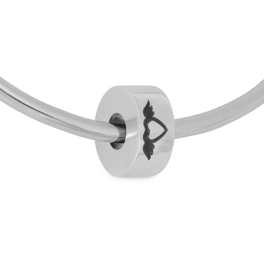 925 Silver Angel Wings Bead memorial charm with engraved heart and wings design, fits Pandora bracelets, ideal for honoring loved ones.