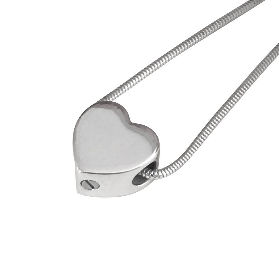 Heart Bead - 925 Silver threaded on a snake chain necklace, highlighting its versatility for both bracelets and pendants.