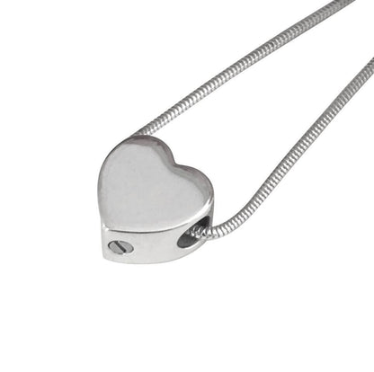 Heart Bead - 925 Silver threaded on a snake chain necklace, highlighting its versatility for both bracelets and pendants.