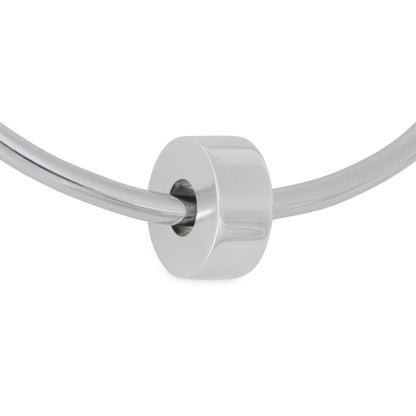 925 silver cremation bead called Blank Canvas Bead shown on a charm bracelet. Compatible with Pandora-style bracelets for memorial keepsakes.