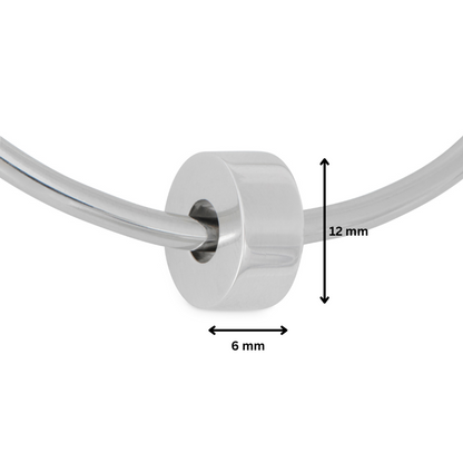 Blank Canvas Bead in 925 silver with dimensions 12mm height and 6mm width. Designed to hold ashes and fit charm bracelets like Pandora.