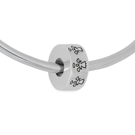 Tiny Angels Bead - 925 Silver Angel Bead with engraved angel figures, compatible with charm bracelets and cremation keepsakes.