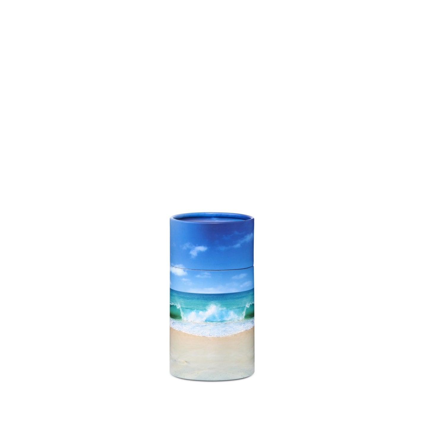 Beach Scattering Urn - Small with ocean and sand design, eco-friendly and biodegradable for natural memorials at the beach.