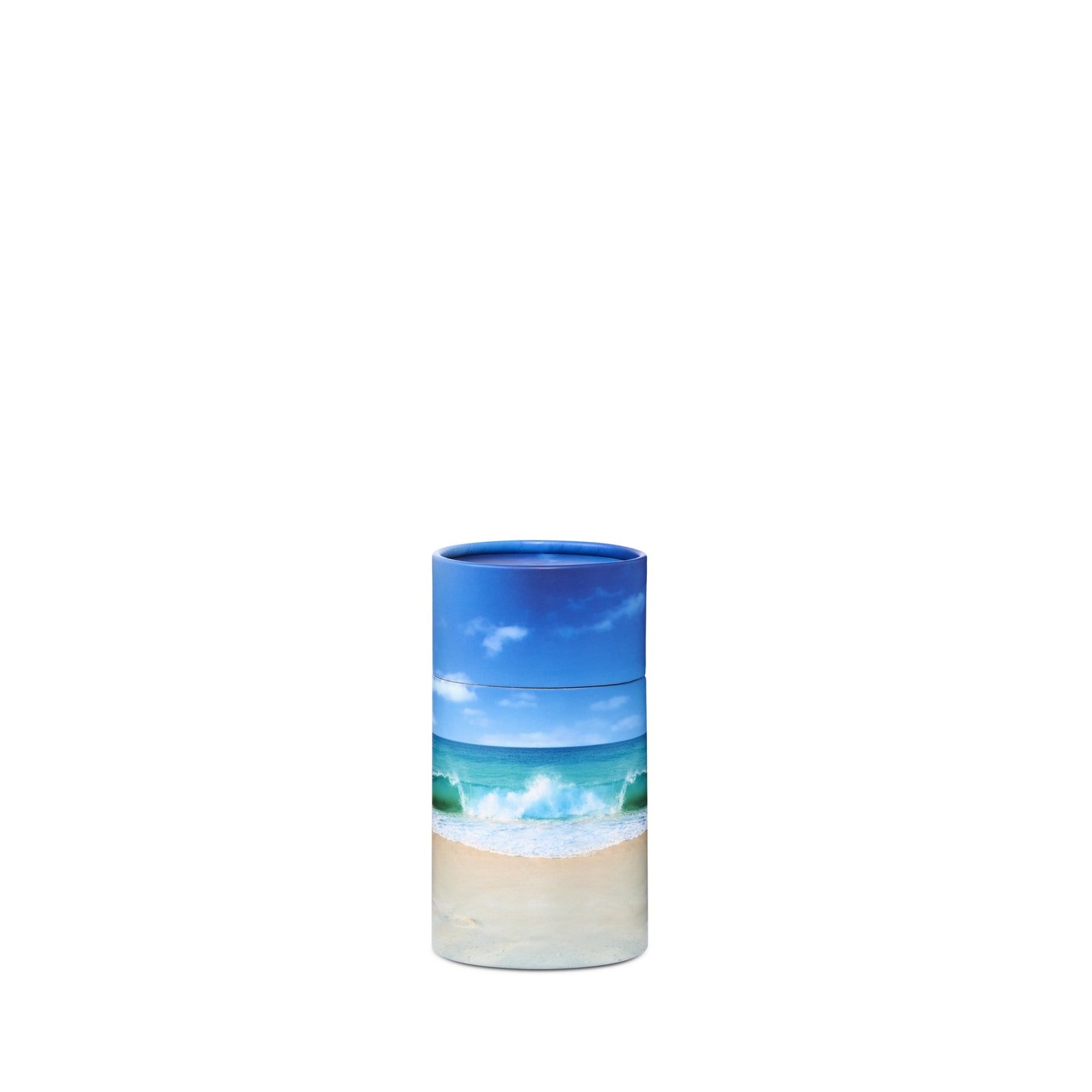 Beach Scattering Urn - Small with ocean and sand design, eco-friendly and biodegradable for natural memorials at the beach.