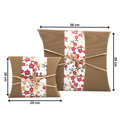 Large and small Bio Burial Urn - Cherry Blossom | Biodegradable Urn with dimensions 36x29 cm and 20x16 cm, eco-packaged for sustainable burials.