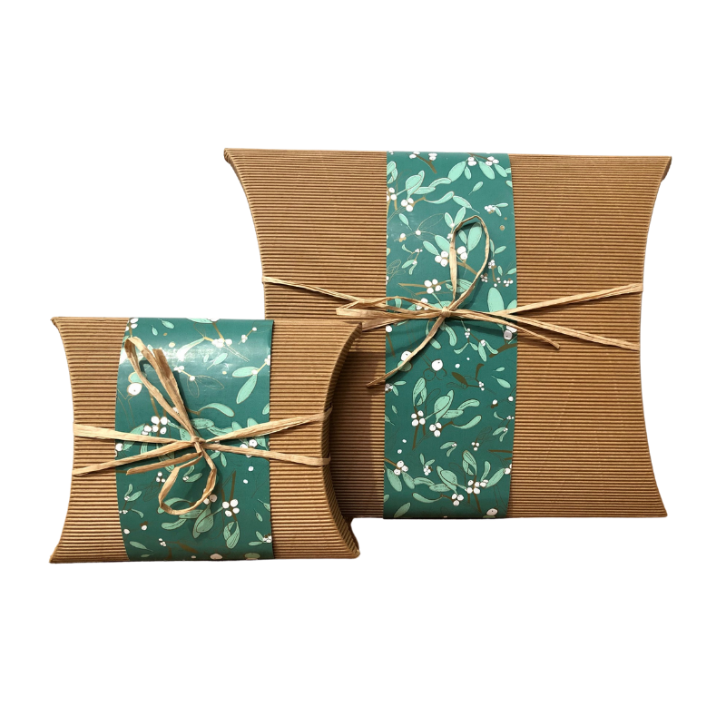 Eucalyptus Bio Burial Urn - Small, eco-friendly and biodegradable, made from 100% recycled cardboard with green floral wrap and twine tie.