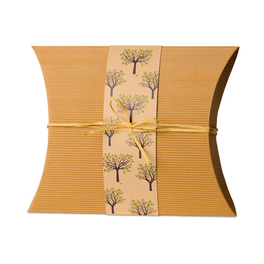 Bio Burial Urn Orchard Large - Eco-Friendly Urn made from biodegradable cardboard with tree design wrap and natural twine for ground burial.