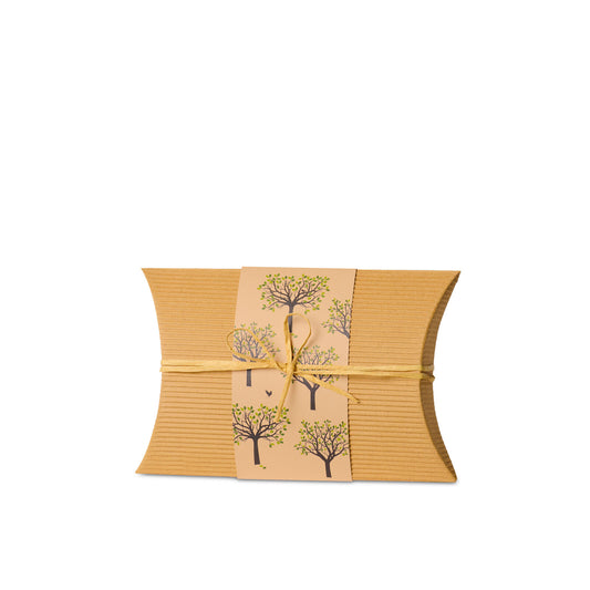 Eco-Friendly Bio Burial Urn Orchard Small with natural kraft finish and apple tree design, ideal for sustainable memorials and green burials.