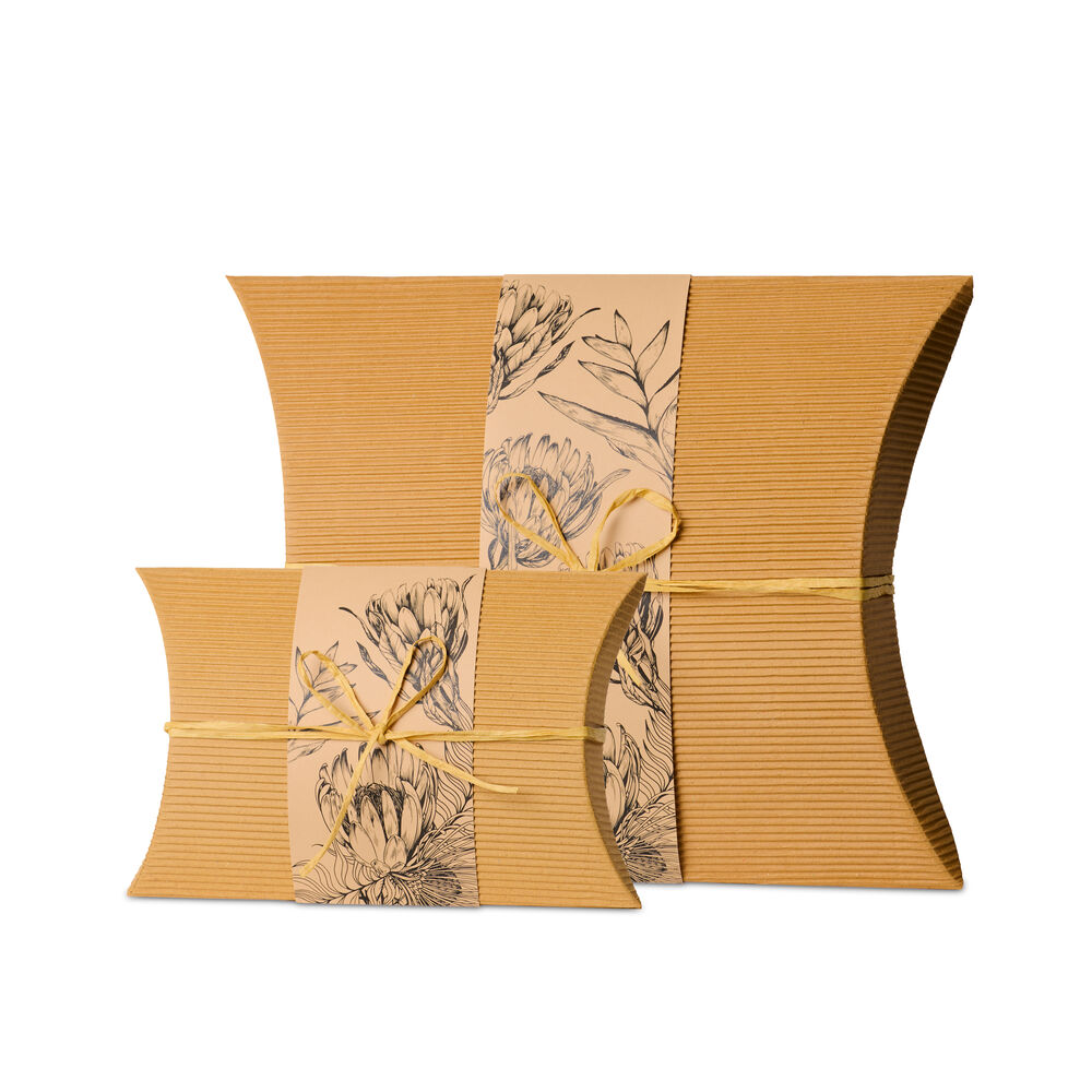 Set of Burial Urn Natives - Large and small eco-friendly urns crafted from recycled cardboard with native floral design, perfect for green burials.