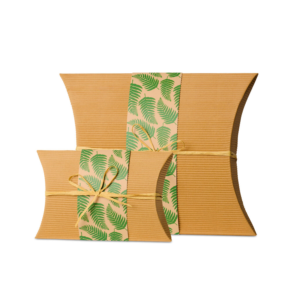 Eco-friendly small and large burial urns with fern design, ideal for cremation ashes and ground burial, made from biodegradable cardboard.