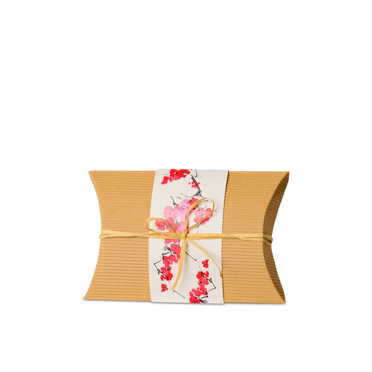 Burial Urn Blossom - Biodegradable Small Urn in kraft box with floral wrap and twine, 600ml eco-friendly for ground burial.