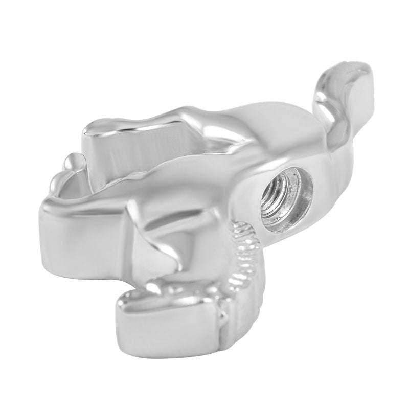 Close-up of Horse Pendant - Silver Ashes Pendant showing hidden screw compartment for ashes in stainless steel design.