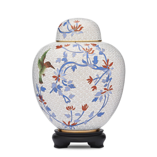 Hummingbird Cloisonne Adult Urn