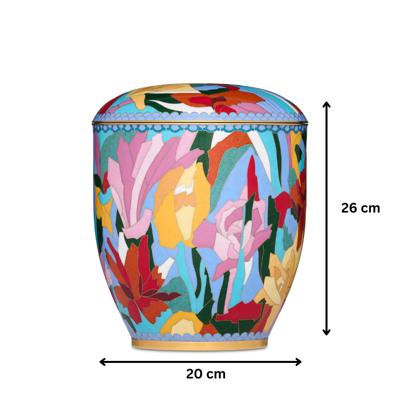 Nouveau Floral Cloisonne Adult Urn
