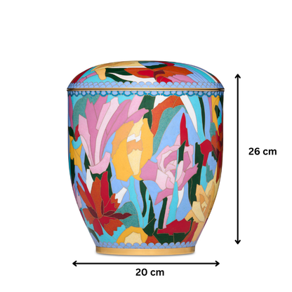 Nouveau Floral Cloisonne Adult Urn