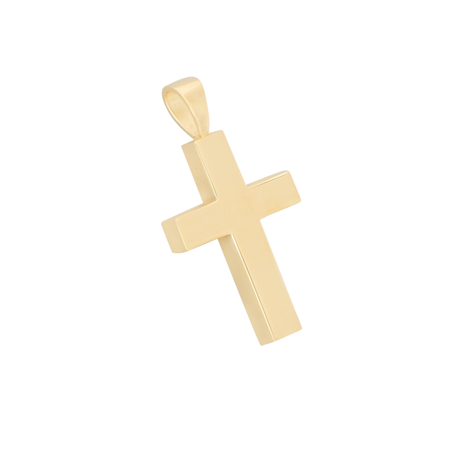Cross Pendant 14ct Gold Vermeil crafted in 925 silver with polished finish. Elegant gold cross jewelry ideal for ashes keepsake or memorial gift.