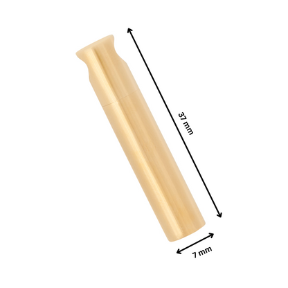 Cylinder Pendant 14ct Gold Vermeil with dimensions 37mm x 7mm, showcasing size and design for discreet memorial jewelry.