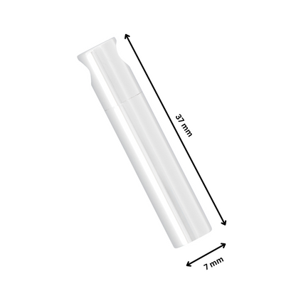 Dimensions of Cylinder Pendant - 925 Silver Cremation Jewelry shown as 37mm length and 7mm width. Sleek and compact keepsake design.