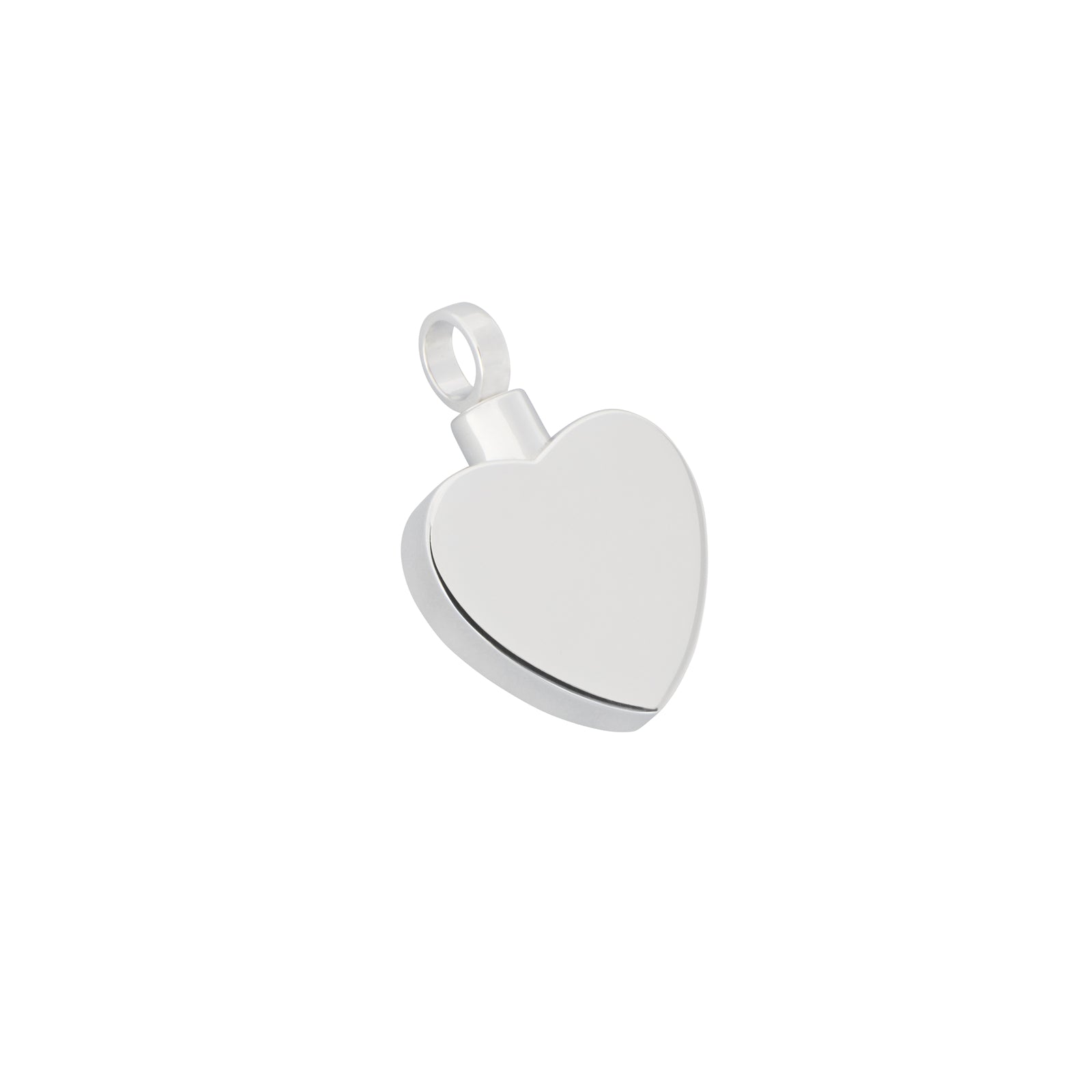 925 silver heart pendant with flat design, ideal for engraving. Elegant and minimalistic keepsake jewelry with a polished finish.