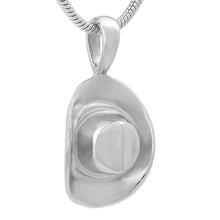Cowboy Hat Silver Pendant featuring a polished miniature cowboy hat design on a sleek chain, ideal for Western-themed jewelry collections.