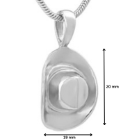 Cowboy Hat Silver Pendant measuring 20mm by 13mm, showcasing a detailed cowboy hat charm perfect for Western fashion accessories.