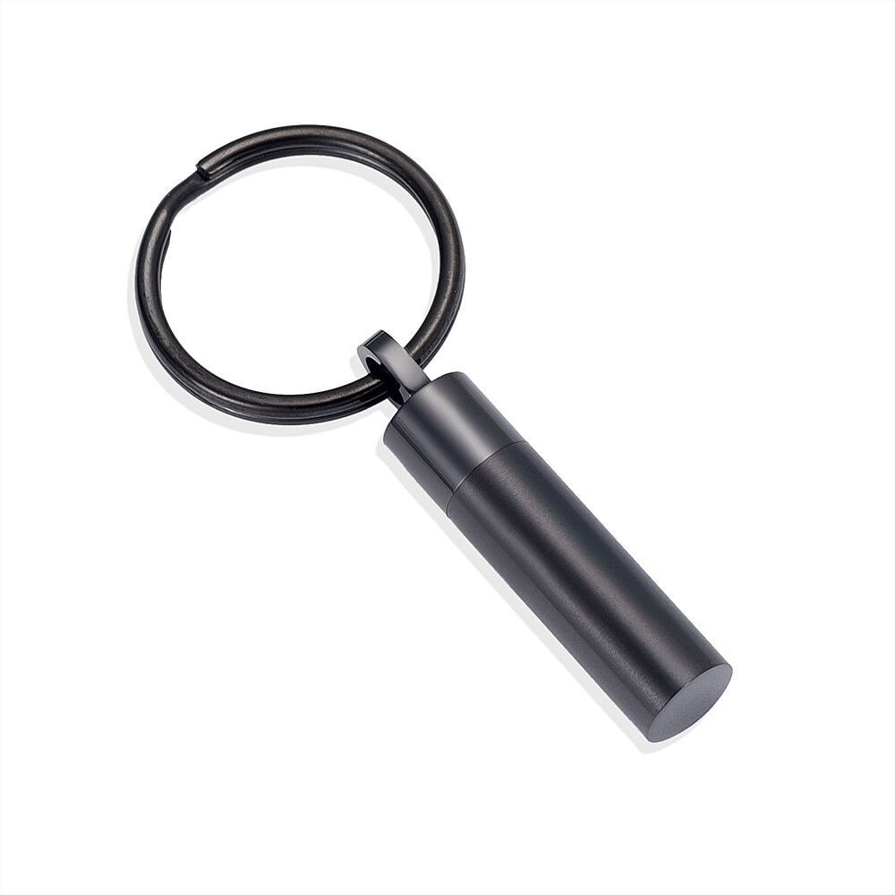Key Chain Cylinder Black with sleek matte finish and minimalist design, ideal for modern key organization in accessories category.