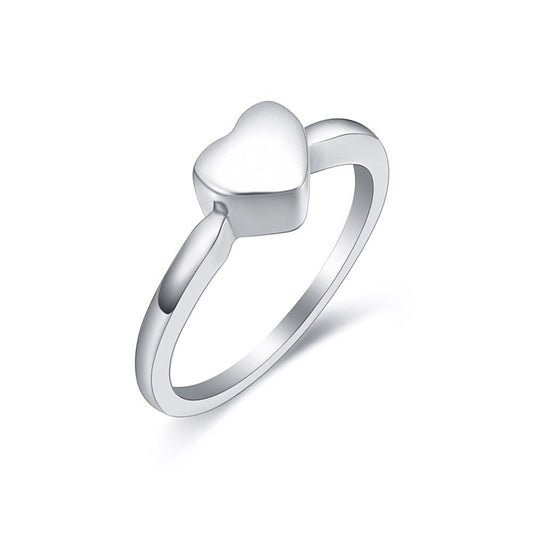 Heart Ring Stainless Steel with secure compartment for ashes. Sleek memory ring design with polished finish, ideal for discreet keepsake storage.