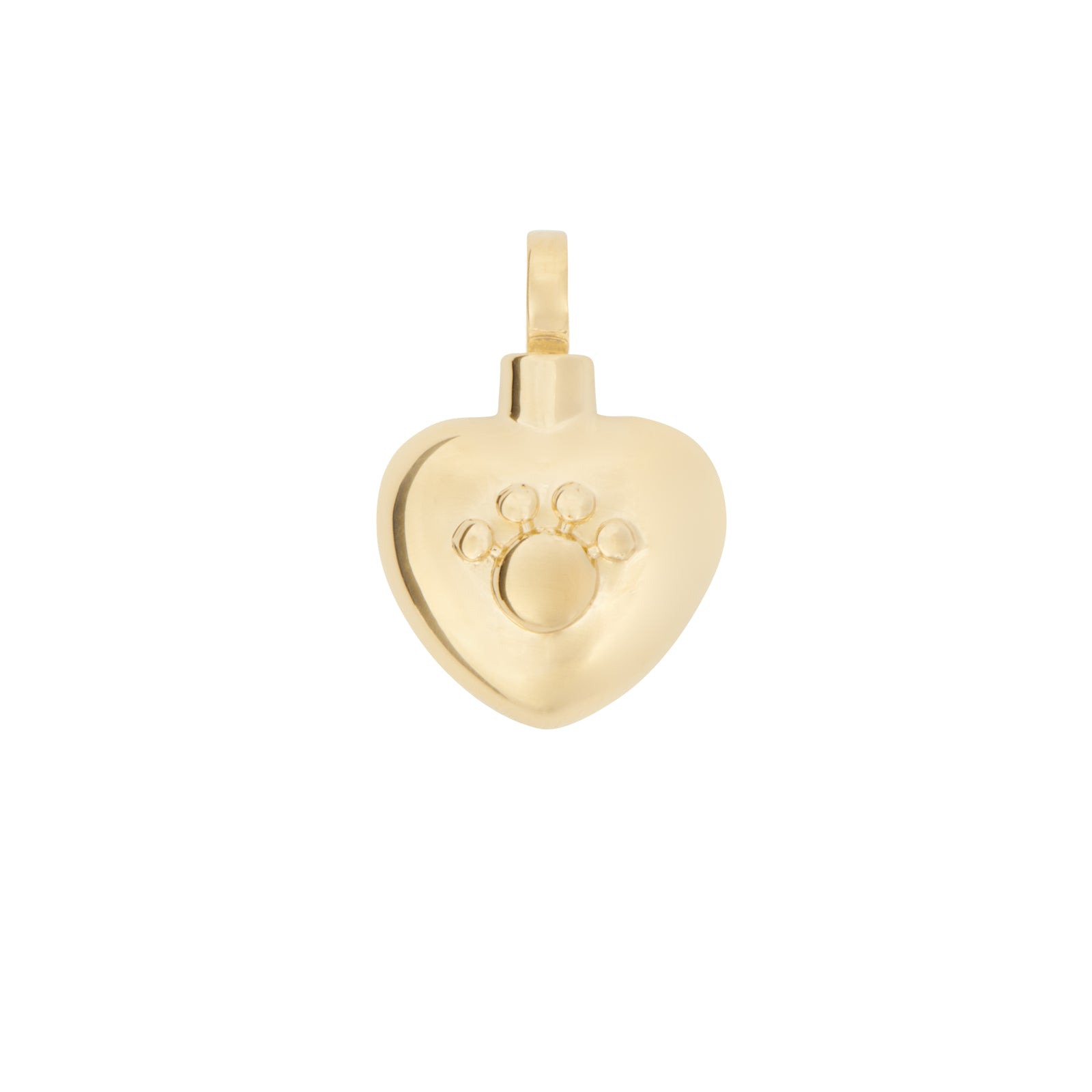 Paw Heart Pendant 14ct Gold Vermeil in 925 silver with engraved paw print. Ideal pet memorial keepsake with gift bag and care kit included.