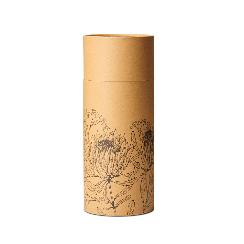 Large Protea Scattering Urn - Biodegradable Urn with detailed Protea flower design, ideal for eco-friendly ash scattering ceremonies.