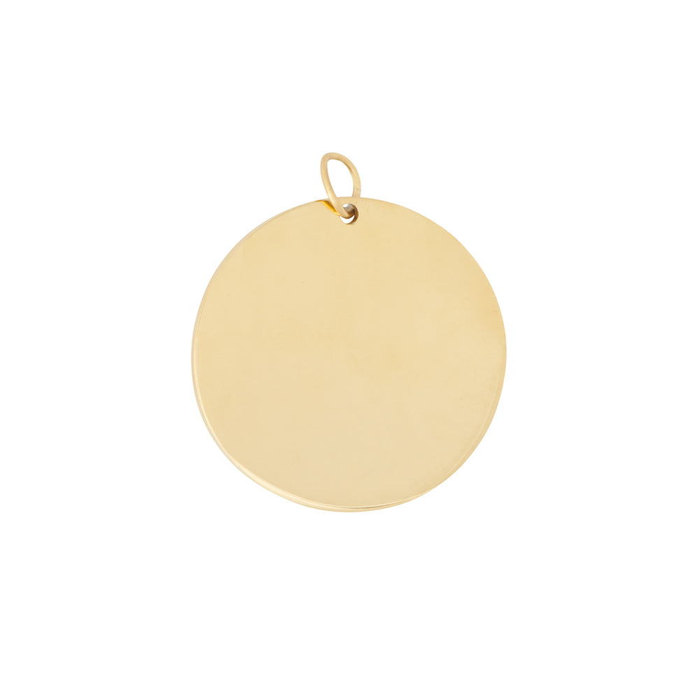Round Name Tag Gold - Custom Engraved Tags with smooth polished finish and loop for easy attachment. Ideal for personalized business or event use.