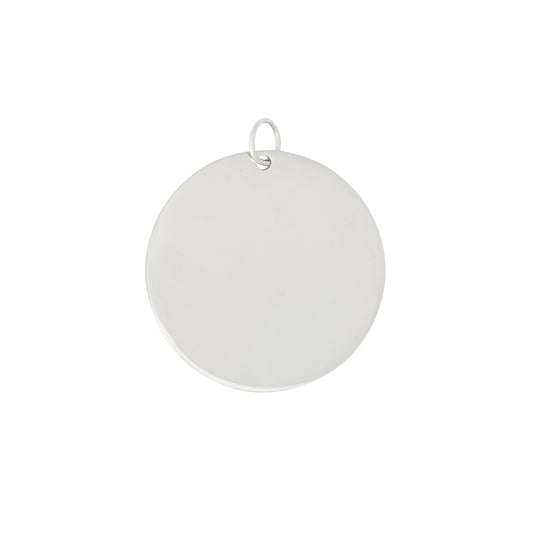 Round Name Tag Silver - Custom Silver Name Tags | Durable, Elegant. Blank circular silver name tag with top loop, ideal for engraving and personalization.
