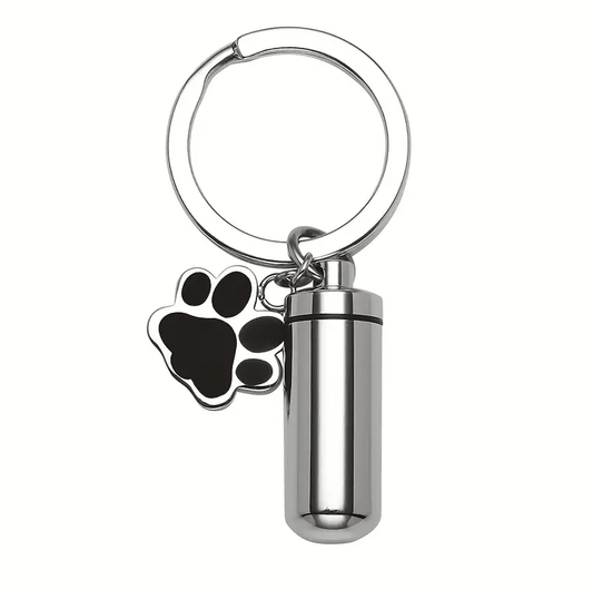 Black Paw Print Key Chain - PREMIUM URNS