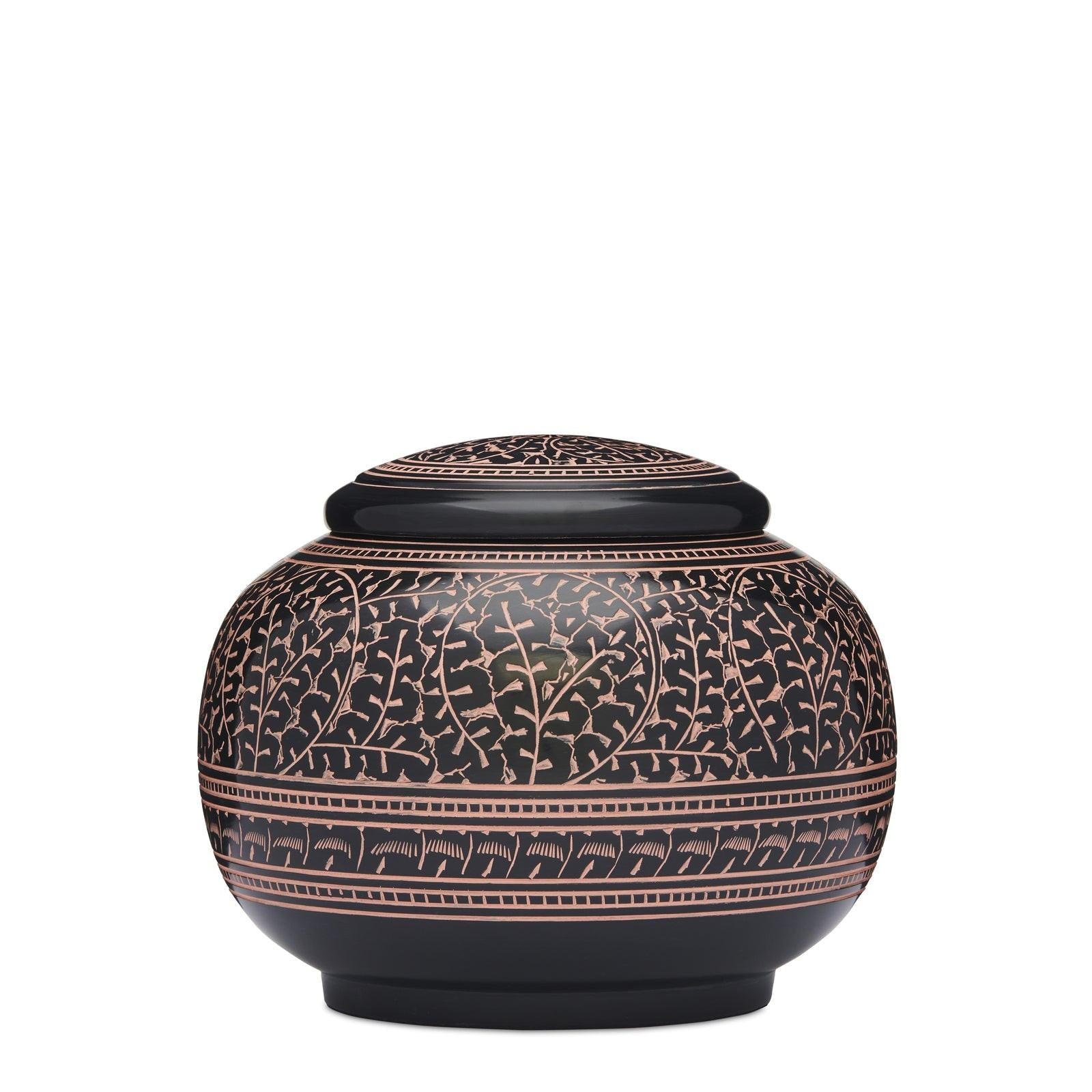 Black with Pink Ivy - PREMIUM URNS