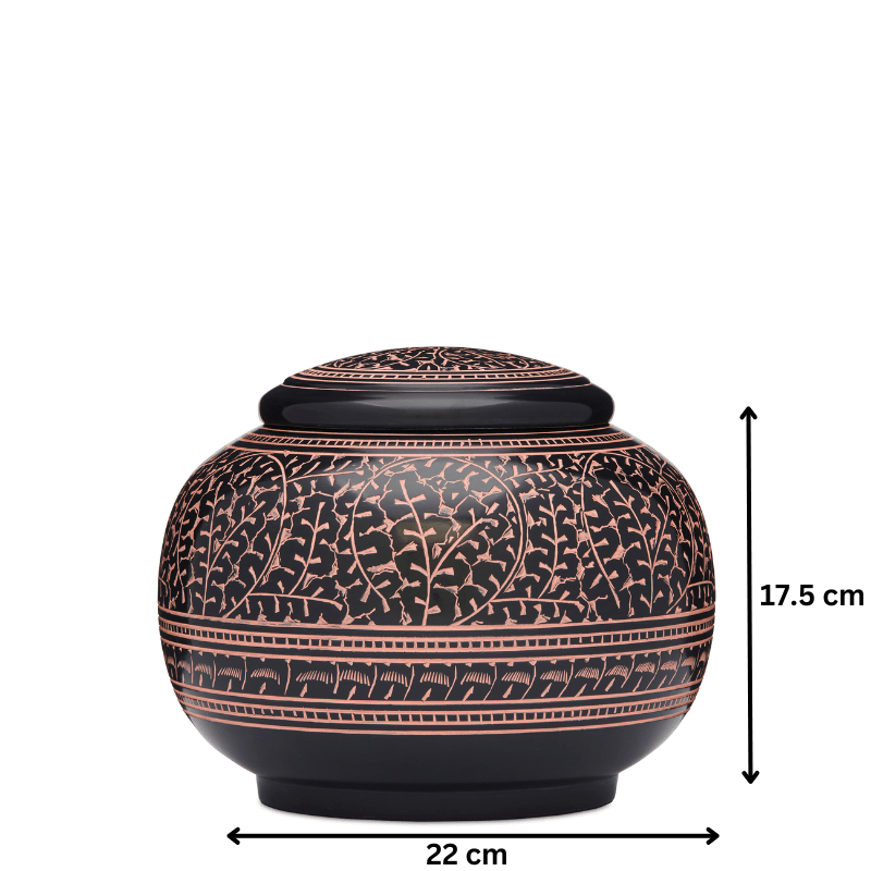 Black with Pink Ivy - PREMIUM URNS