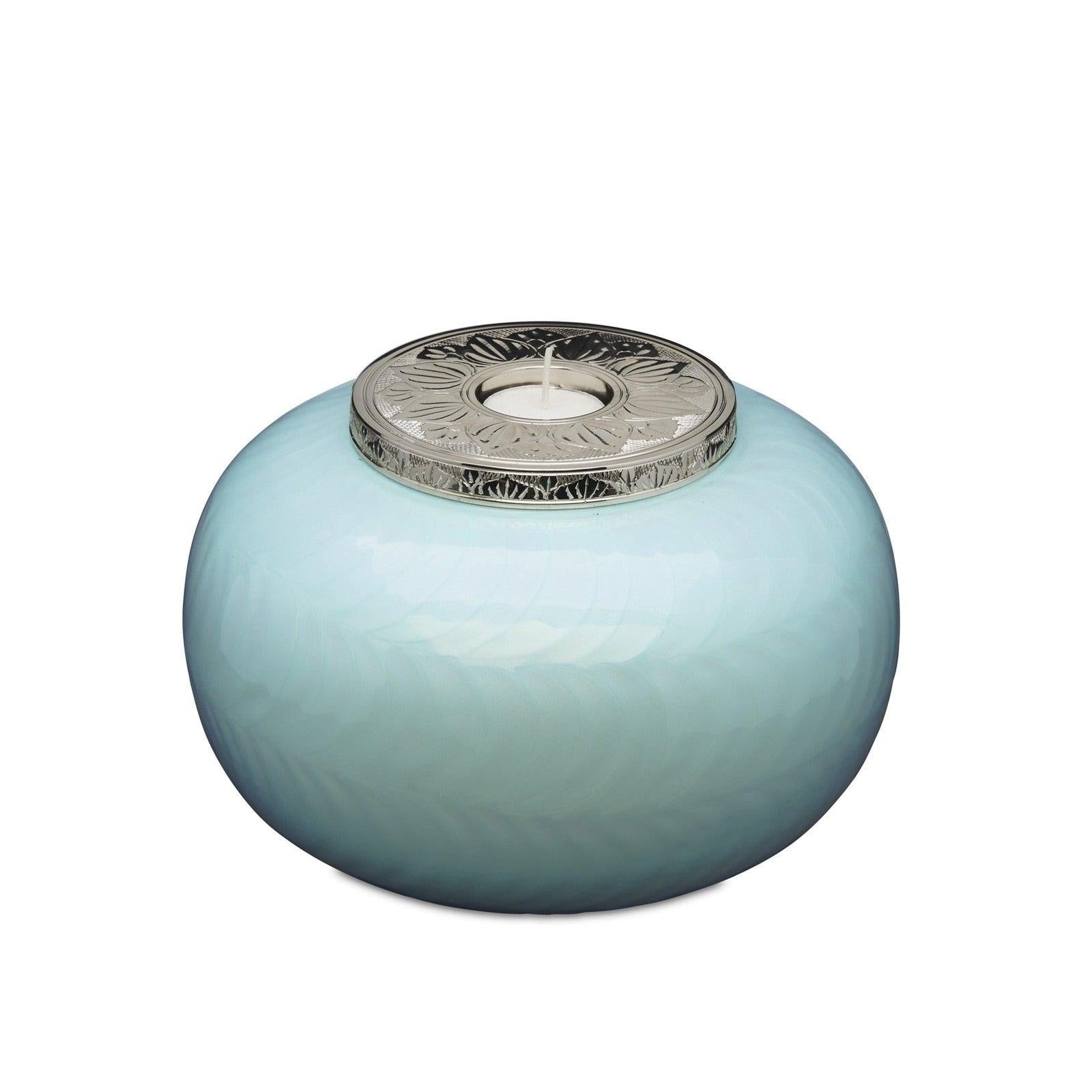 Blue and Silver Candle Urn - Adult - PREMIUM URNS