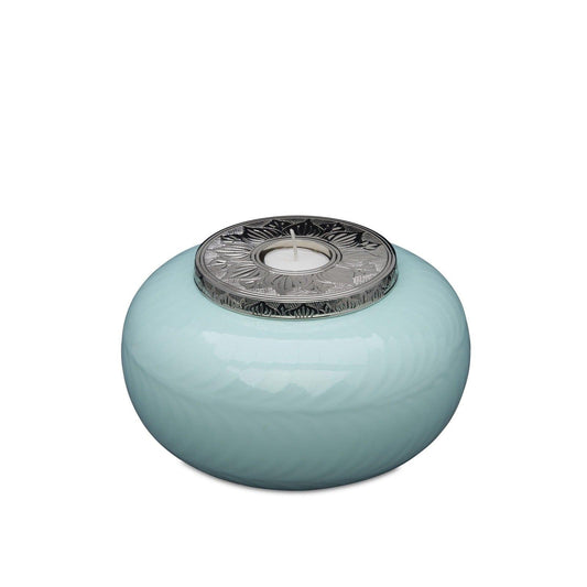 Blue and Silver Candle Urn - Medium - PREMIUM URNS