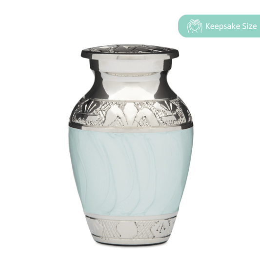Blue Enamel and Nickel Keepsake - PREMIUM URNS