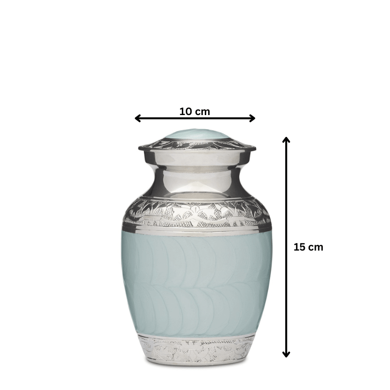 Blue Enamel & Nickel - 6" - PREMIUM URNS
