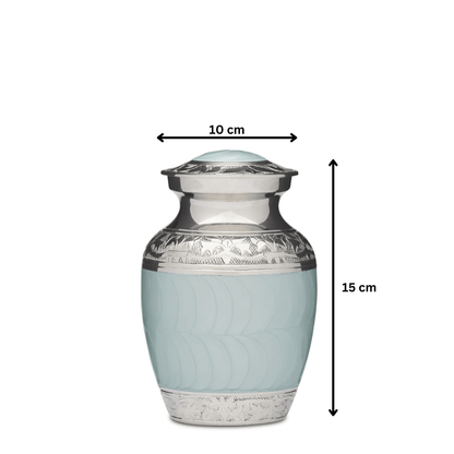 Blue Enamel & Nickel - 6" - PREMIUM URNS