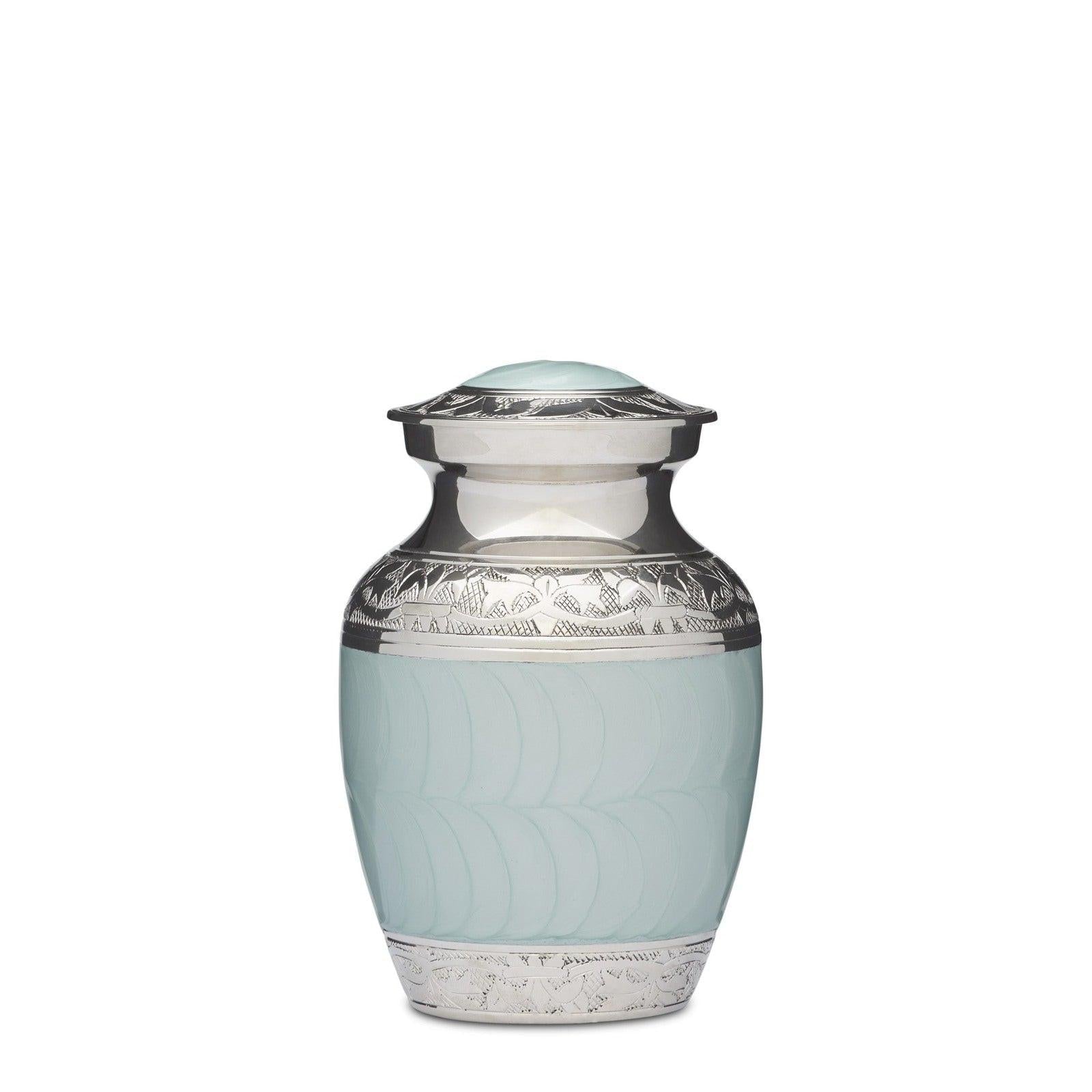 Blue Enamel & Nickel - 6" - PREMIUM URNS