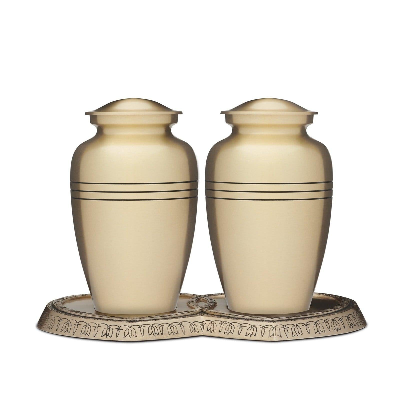 Brass Double Companion Urn Set - PREMIUM URNS