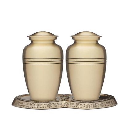 Brass Double Companion Urn Set - PREMIUM URNS