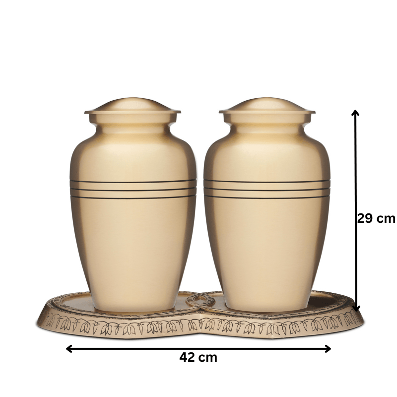 Brass Double Companion Urn Set - PREMIUM URNS