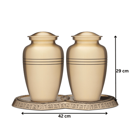 Brass Double Companion Urn Set - PREMIUM URNS