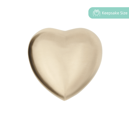 Brushed Brass Heart Keepsake Urn - PREMIUM URNS