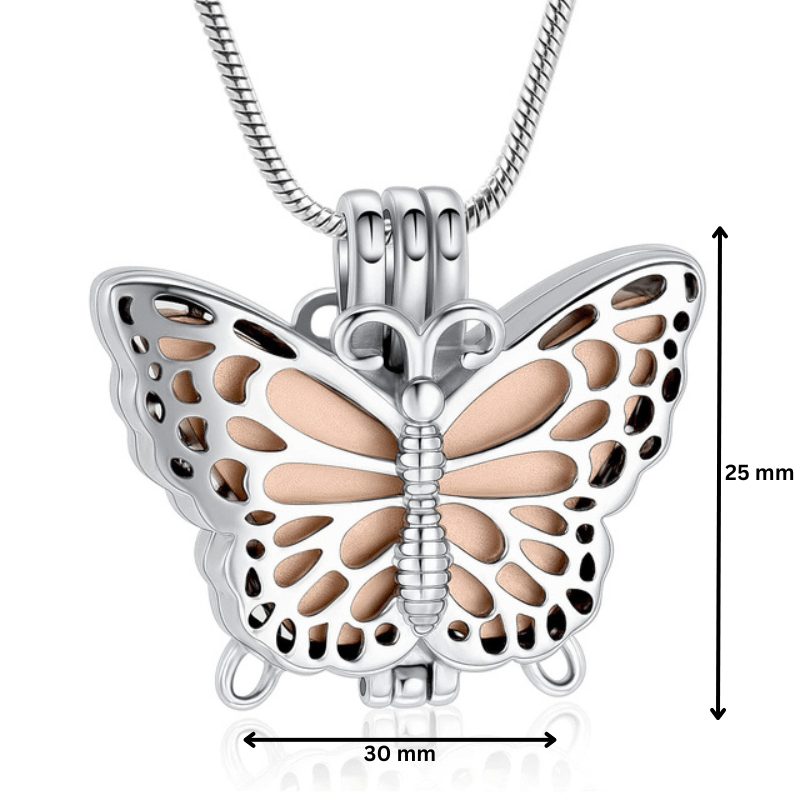 Butterfly Urn Pendant Rose Gold Tone - PREMIUM URNS