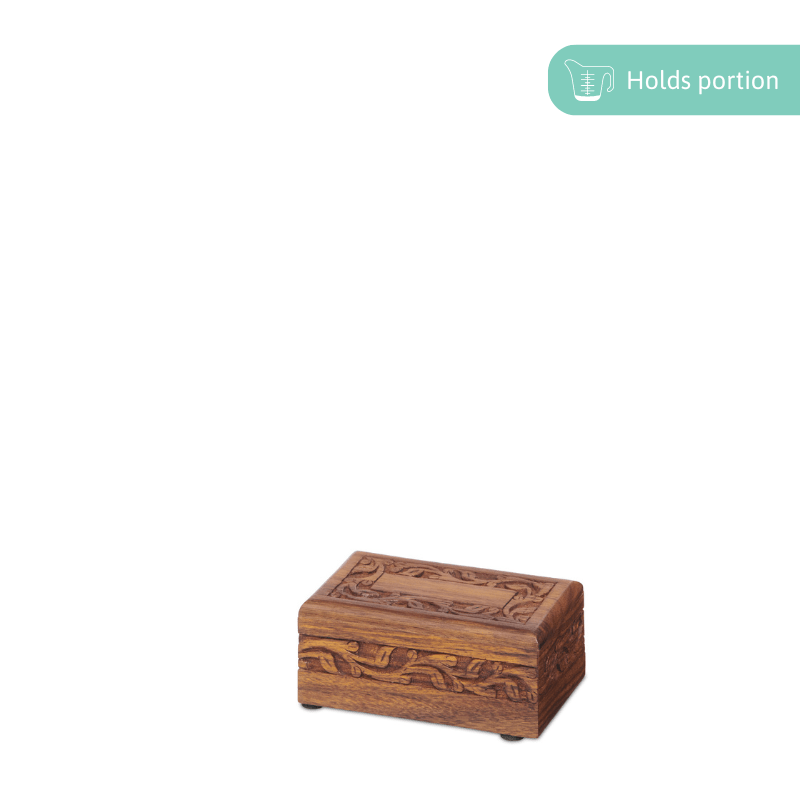Carved Rosewood Border Box Extra Small - PREMIUM URNS